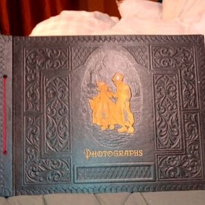 Vintage Black Photo Album with Gold Embossing